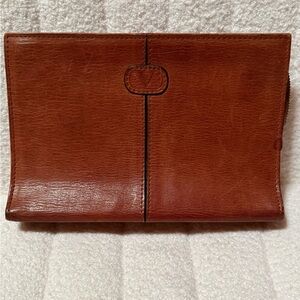 Valentino Garavani Brown Leather Clutch
